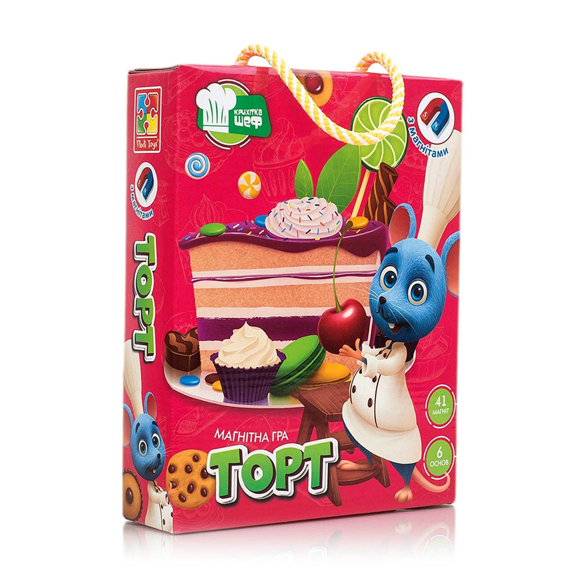 Магнітна гра Vladi Toys Торт, українською мовою, від 4 років, 47 деталей (VT3004-01)