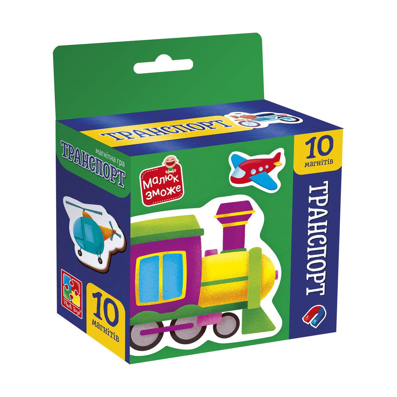 Магнітна гра Vladi Toys Транспорт, 10 магнітів, від 3 років (VT3106-35)
