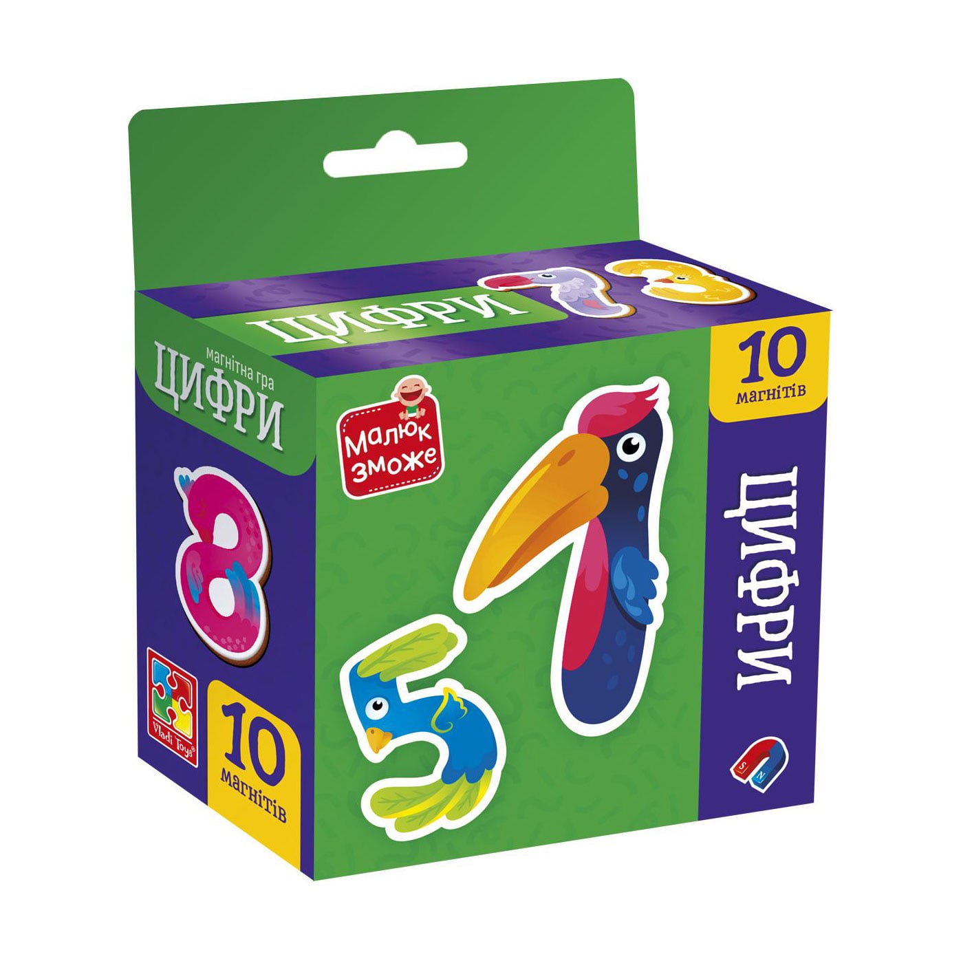 Магнітна гра Vladi Toys Цифри, 10 магнітів, від 3 років (VT3106-37)