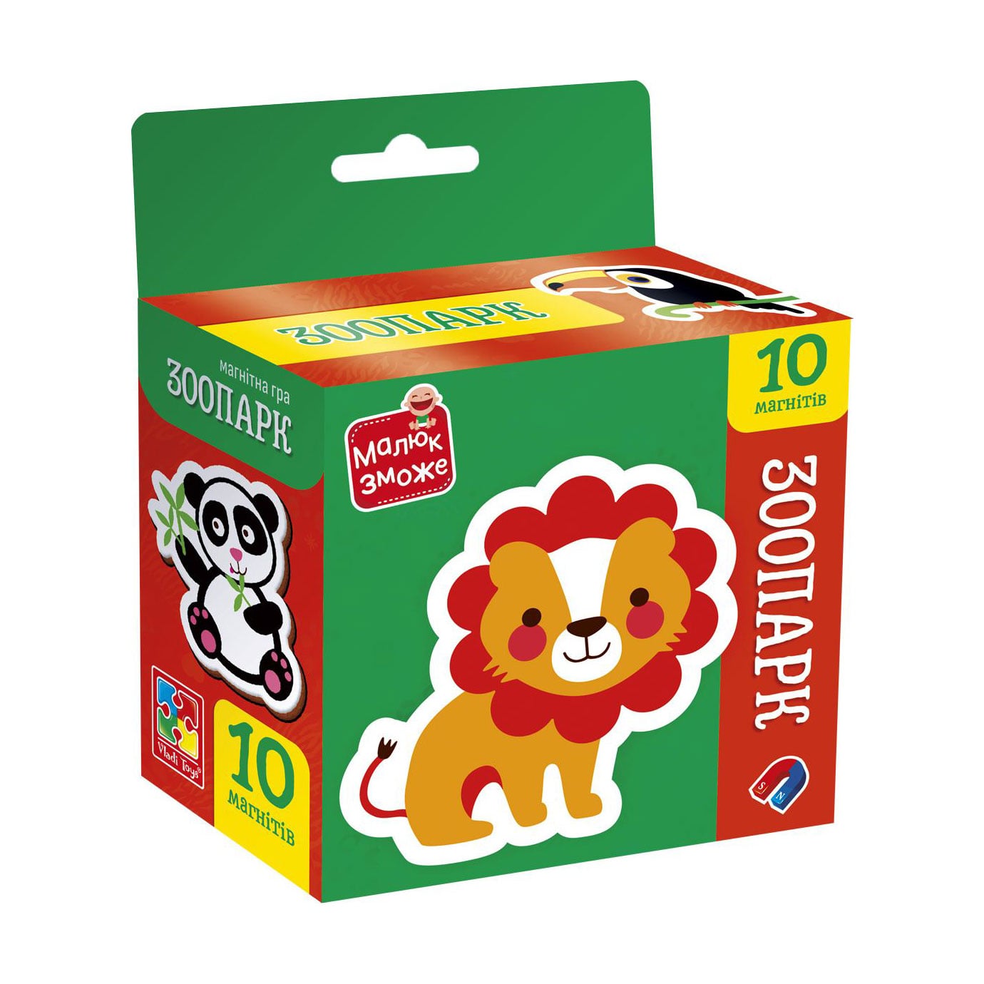 Магнітна гра Vladi Toys Зоопарк, 10 магнітів, від 3 років (VT3106-39)