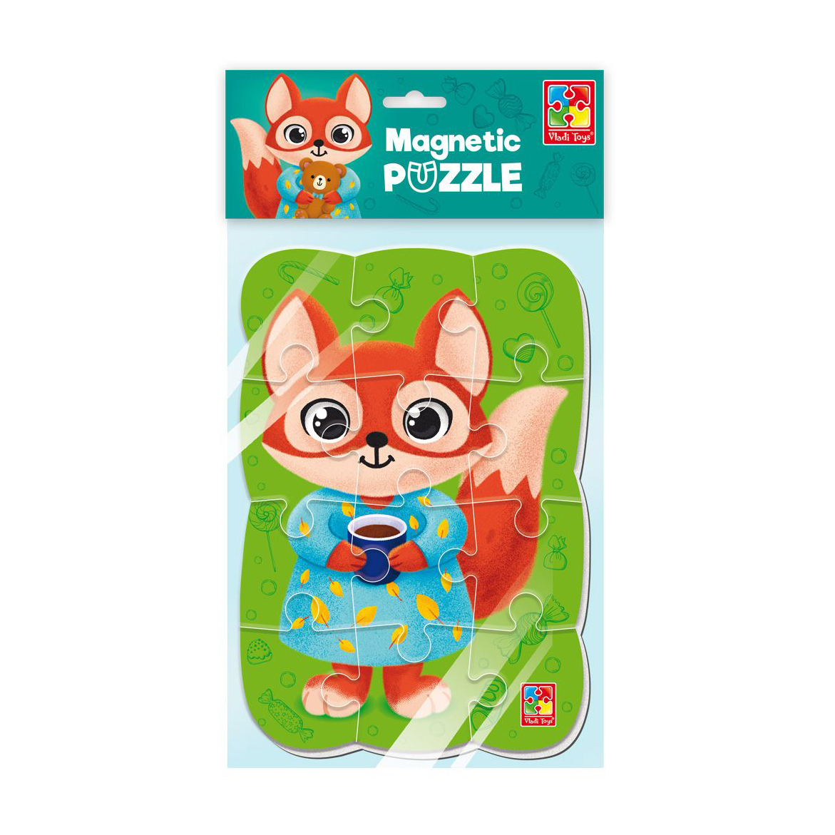 Магнітні бейбі пазли А5 Vladi Toys Малюк зможе Лисиця, 31*18*3 см, від 3 років, 12 деталей (VT3205-92)