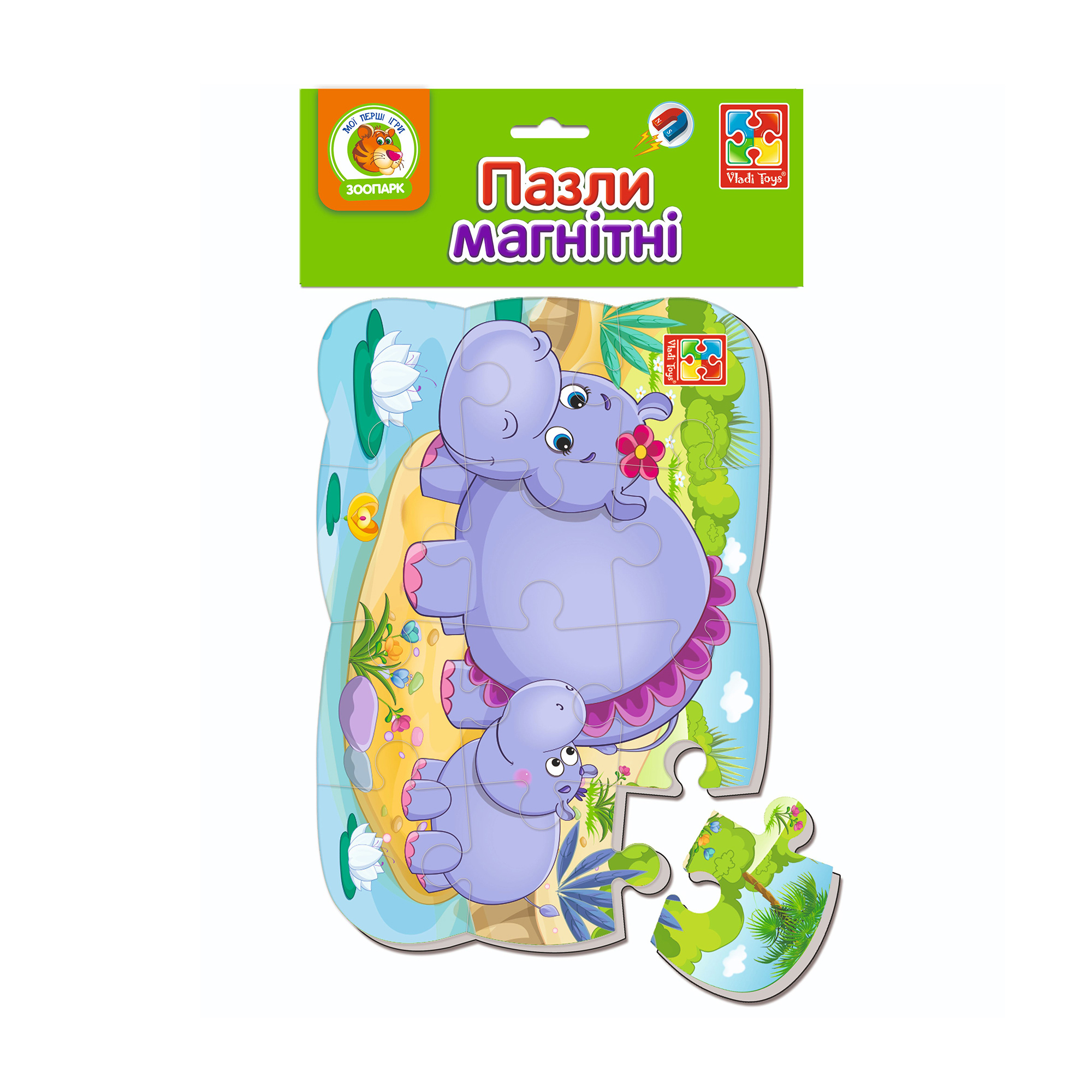 Магнітні пазли А5 Vladi Toys Бегемотики, 18*4*32 см, від 3 років, 12 деталей (VT3205-76)