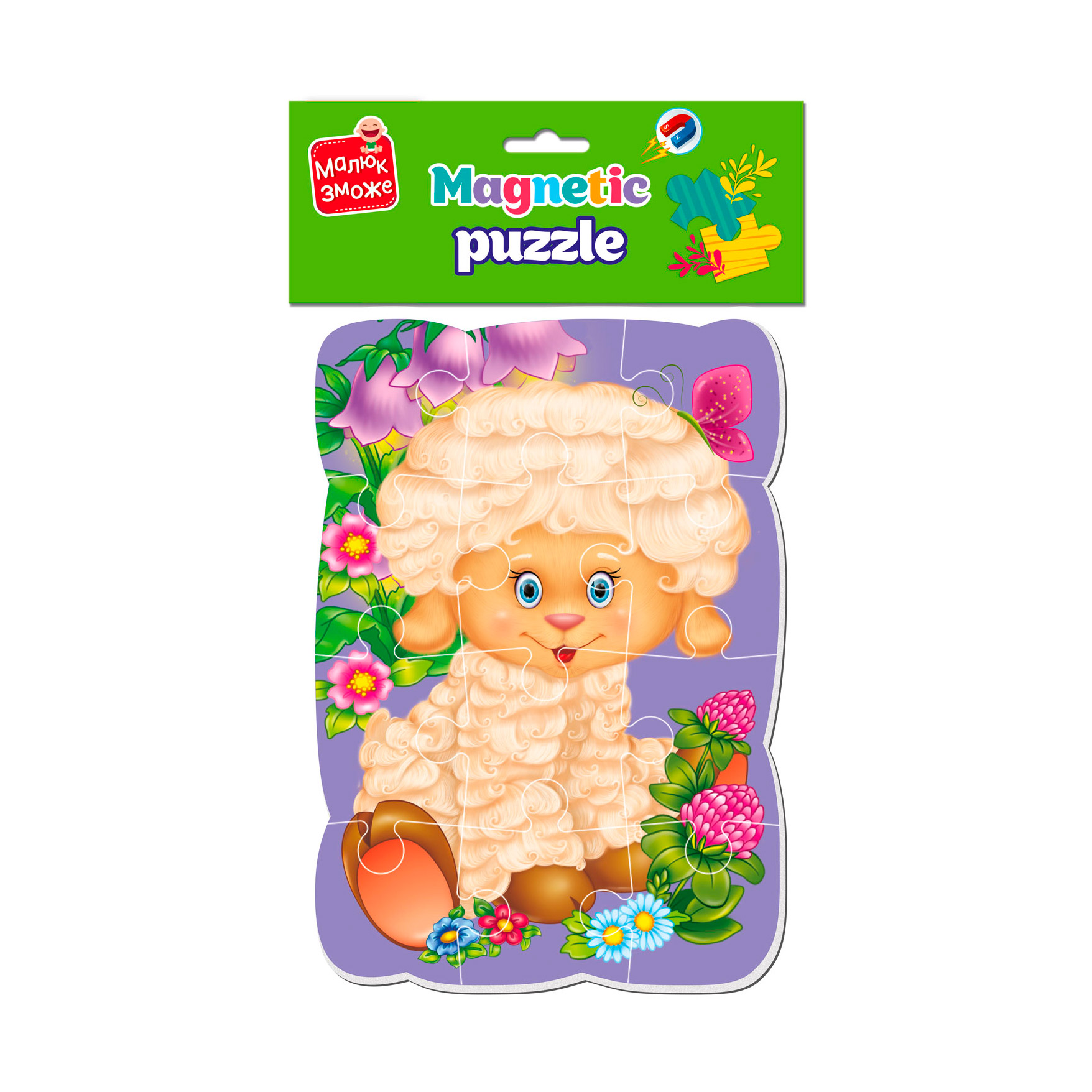 Магнітні пазли Vladi Toys А5 Малюк зможе Овечка, від 3 років, 12 деталей, 32*18*4 см (VT3301-02)
