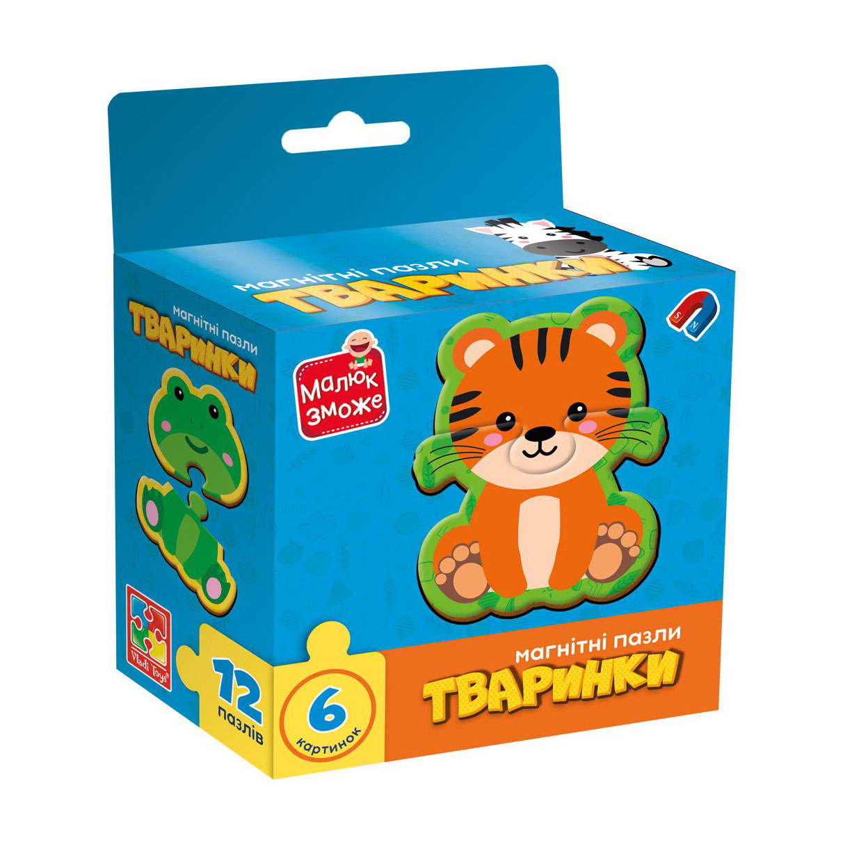 Магнітні пазли Vladi Toys Тваринки, від 3 років, 12 деталей (VT1733-04)