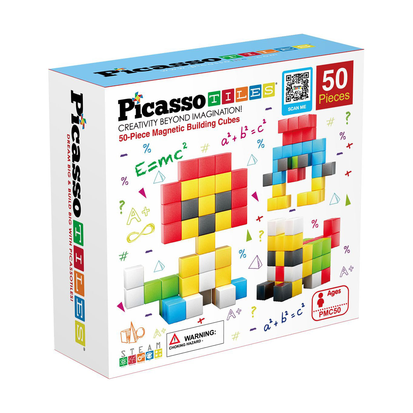 Магнітний конструктор Picasso Tiles Building Cubes, 50 деталей, від 3 років (PMC50)