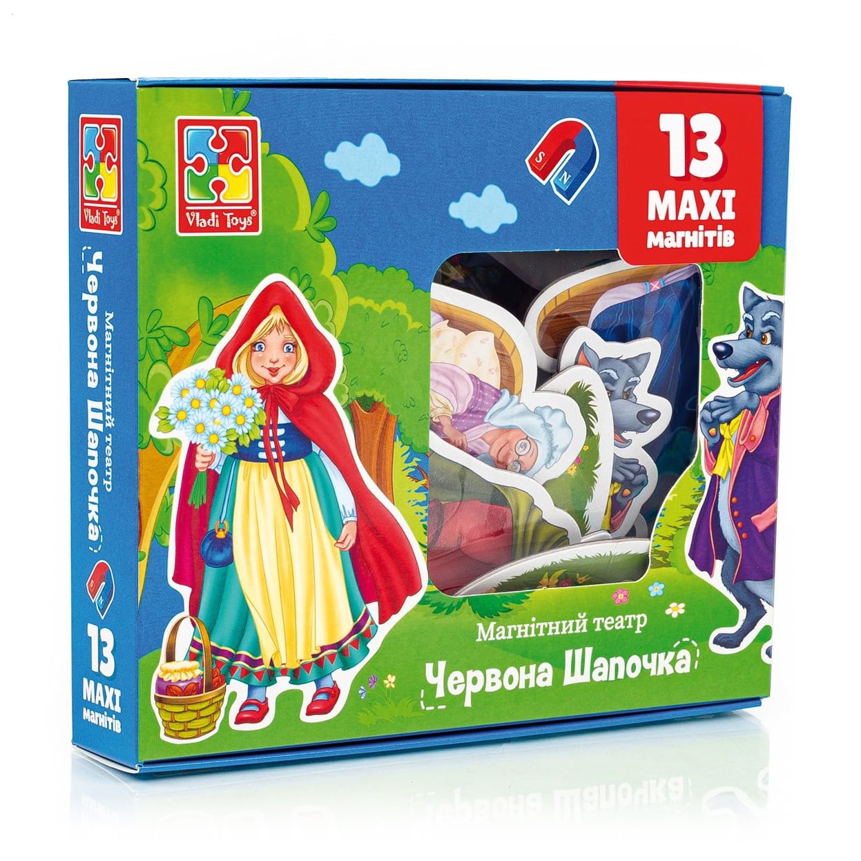 Магнітний театр Vladi Toys Червона шапочка, українською мовою, 13 магнітів, від 3 років (VT3206-52)