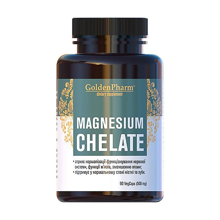 Магній хелат Golden Pharm Magnesium Chelate, 90 капсул