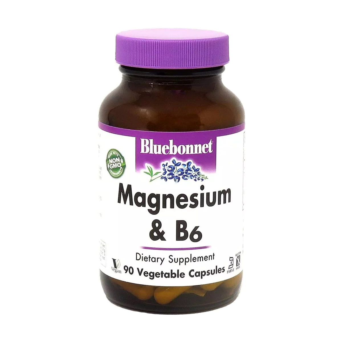 Магній та вітамін Б6 Bluebonnet Nutrition Magnesium With Vitamin В6, 90 вегетаріанських капсул