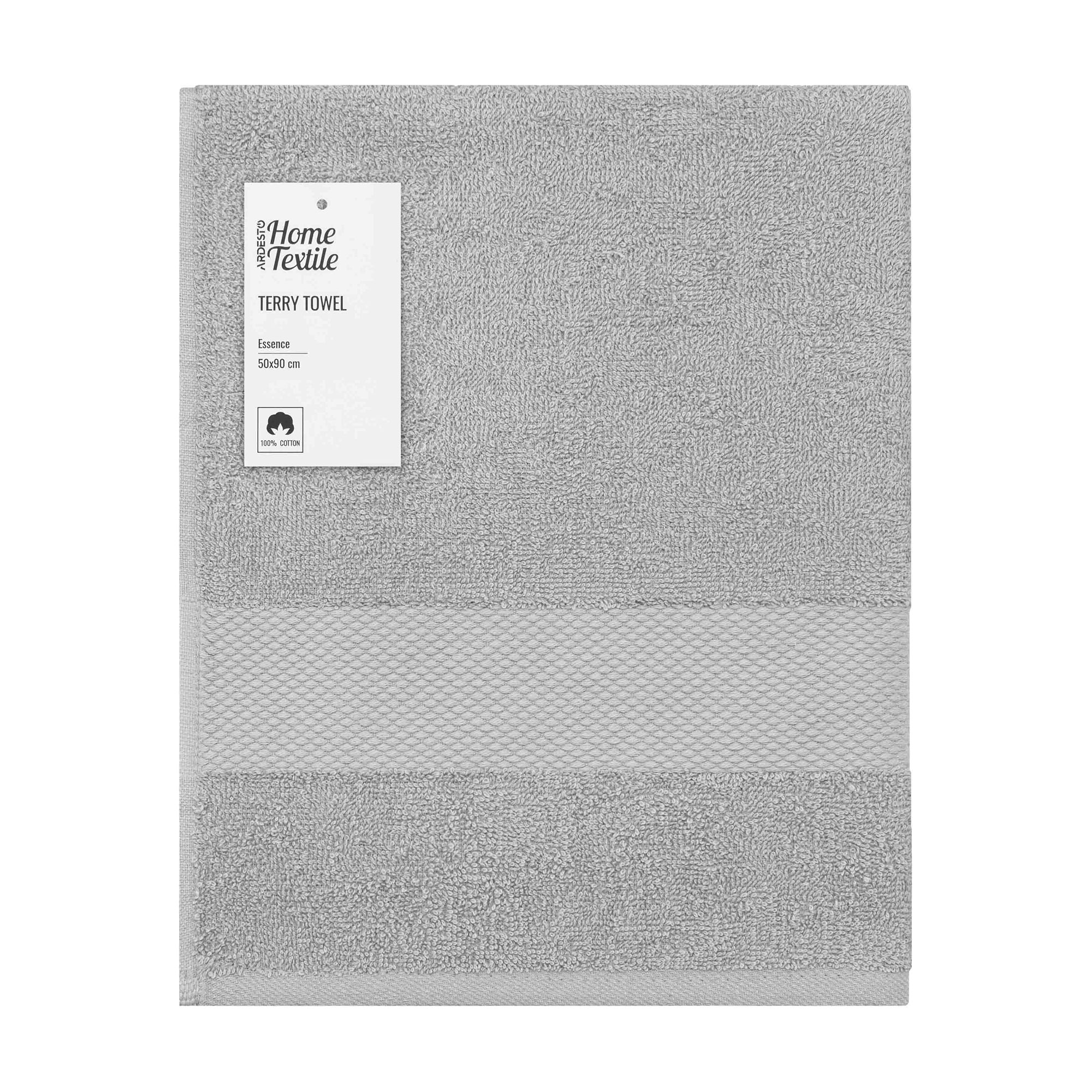 Махровий рушник Ardesto Essence сірий, 50*90 см, 1 шт (ART2250GR)