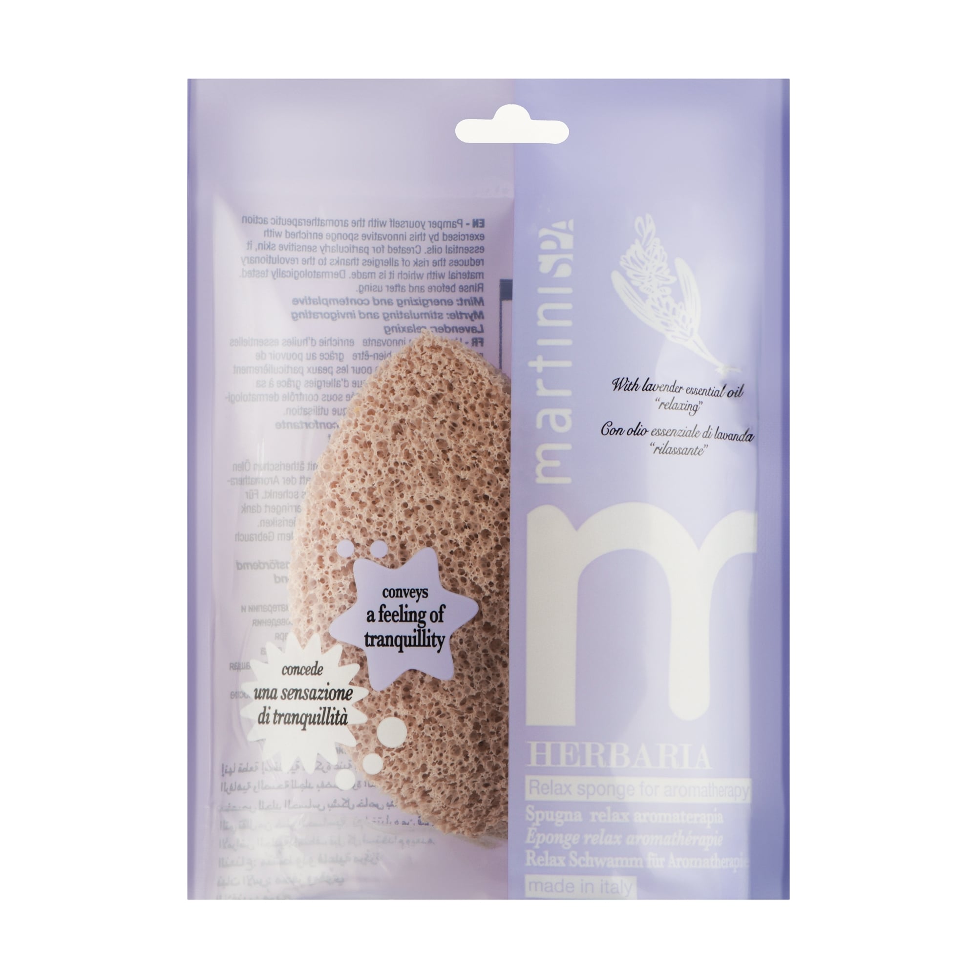 Масажна мочалка MARTINI SPA Herbaria Aromatherapy Massage Sponge з ефектом ароматерапії, бежева (4650P00)