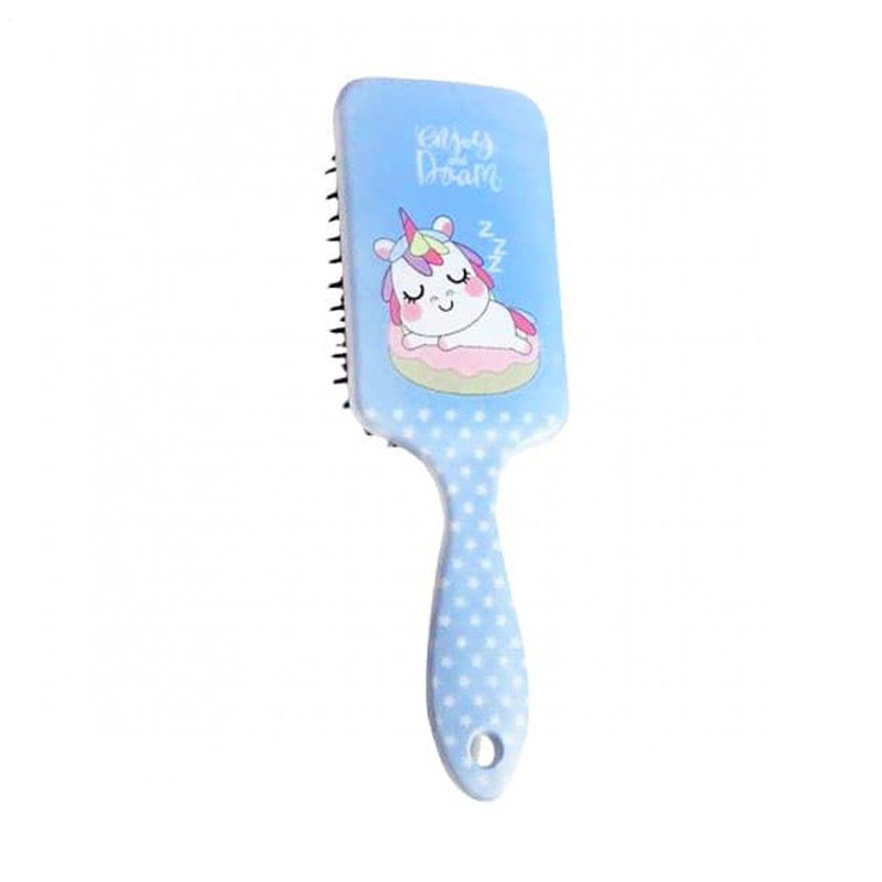 Масажна щітка для волосся Cosmo Shop Enjoy And Dream Єдиноріг, прямокутна, 22*7 см, блакитна, 1 шт (CS406A)
