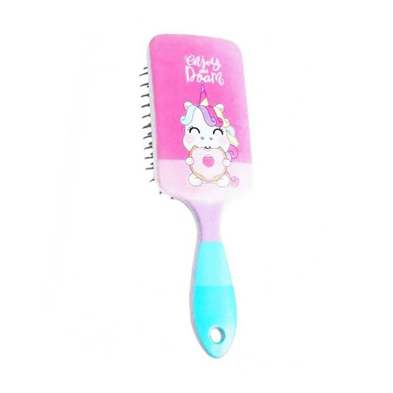Масажна щітка для волосся Cosmo Shop Enjoy And Dream Єдиноріг, прямокутна, 22*7 см, рожева, 1 шт (CS406R)