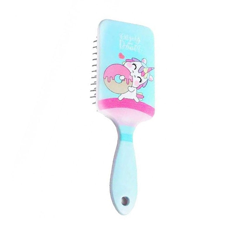 Масажна щітка для волосся Cosmo Shop Enjoy And Dream Єдиноріг, прямокутна, 22*7 см, бірюзова, 1 шт (CS406T)
