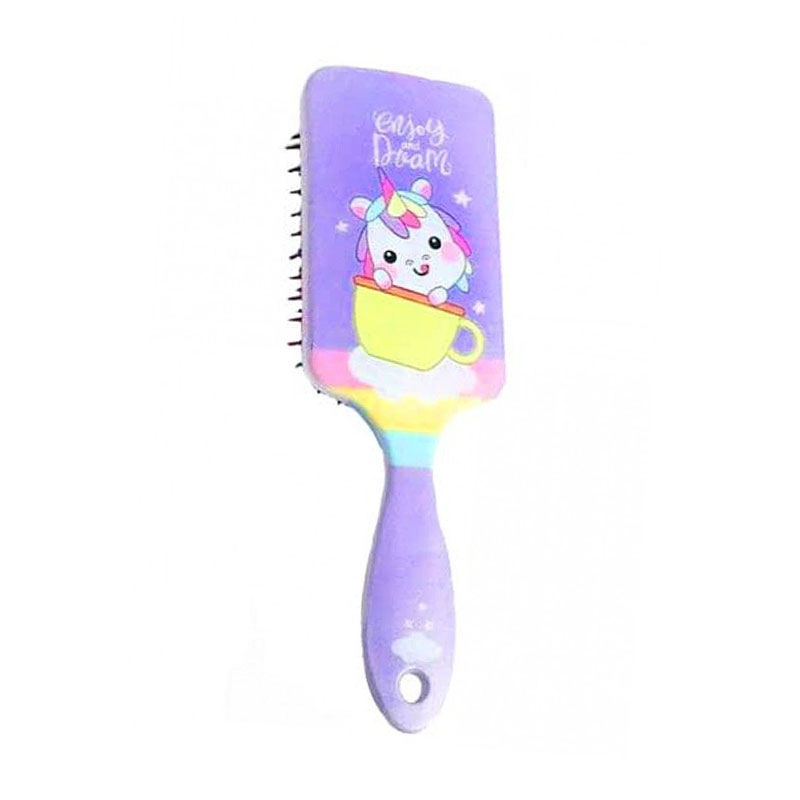 Масажна щітка для волосся Cosmo Shop Enjoy And Dream Єдиноріг, прямокутна, 22*7 см, бузкова, 1 шт (CS406V)