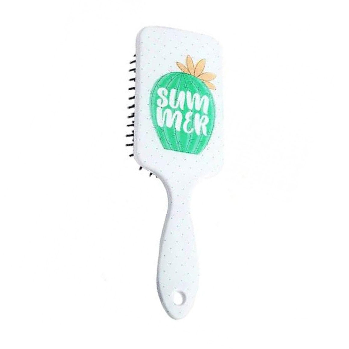 Масажна щітка для волосся Cosmo Shop Summer Beautiful прямокутна, 22*7 см, біла, 1 шт (CS407B)