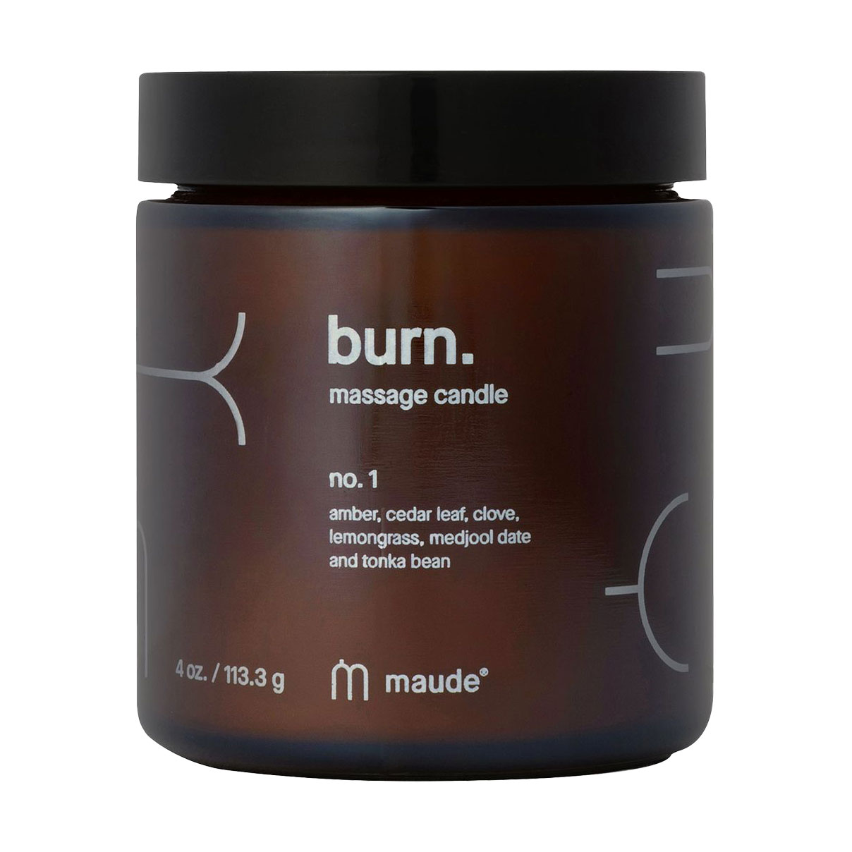 Масажна свічка Maude Burn. Massage Candle No.1 Amber, Cedar Leaf &amp; Lemongrass, 113 г