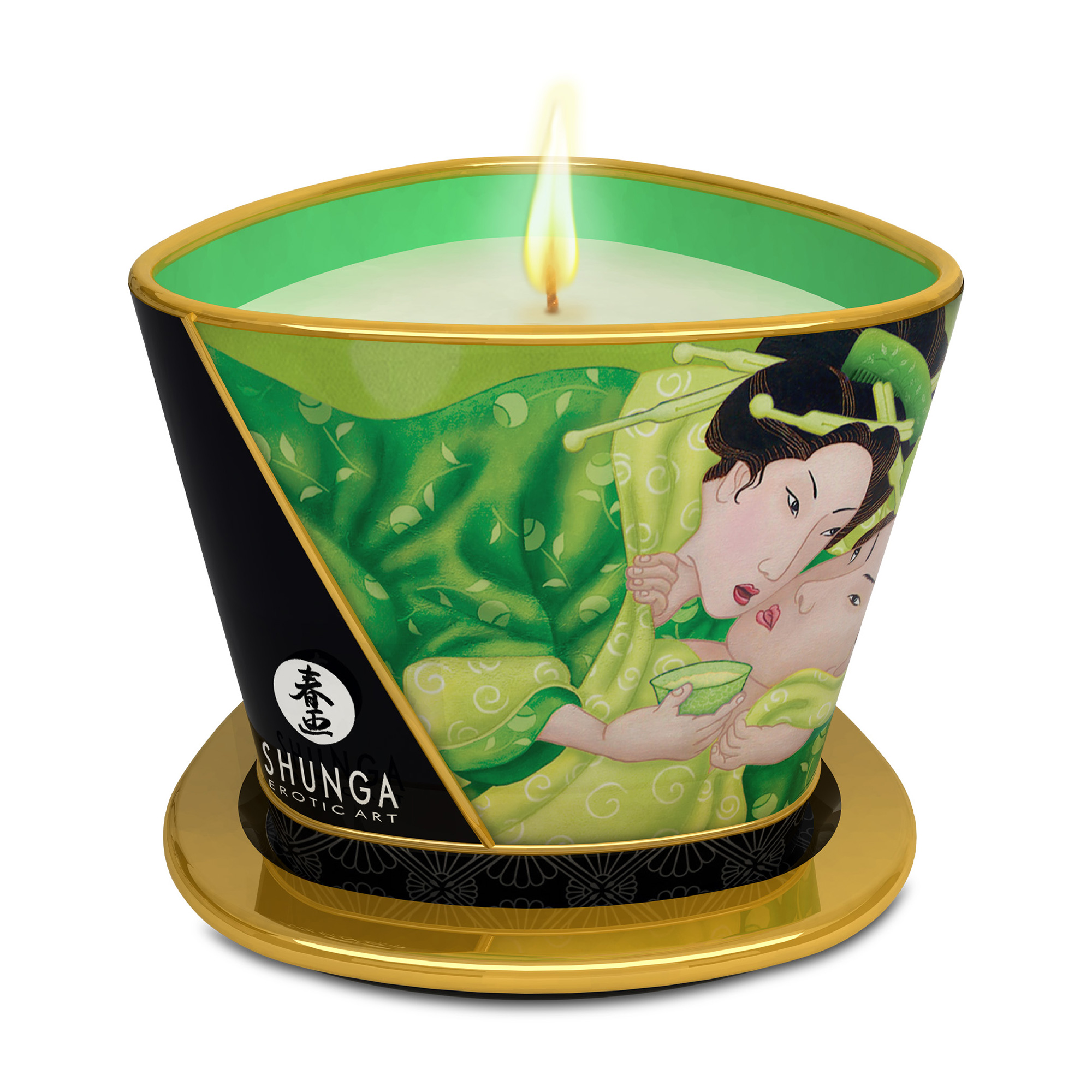 Масажна свічка Shunga Massage Candle Exotic Green Tea з афродизіаками, 170 мл