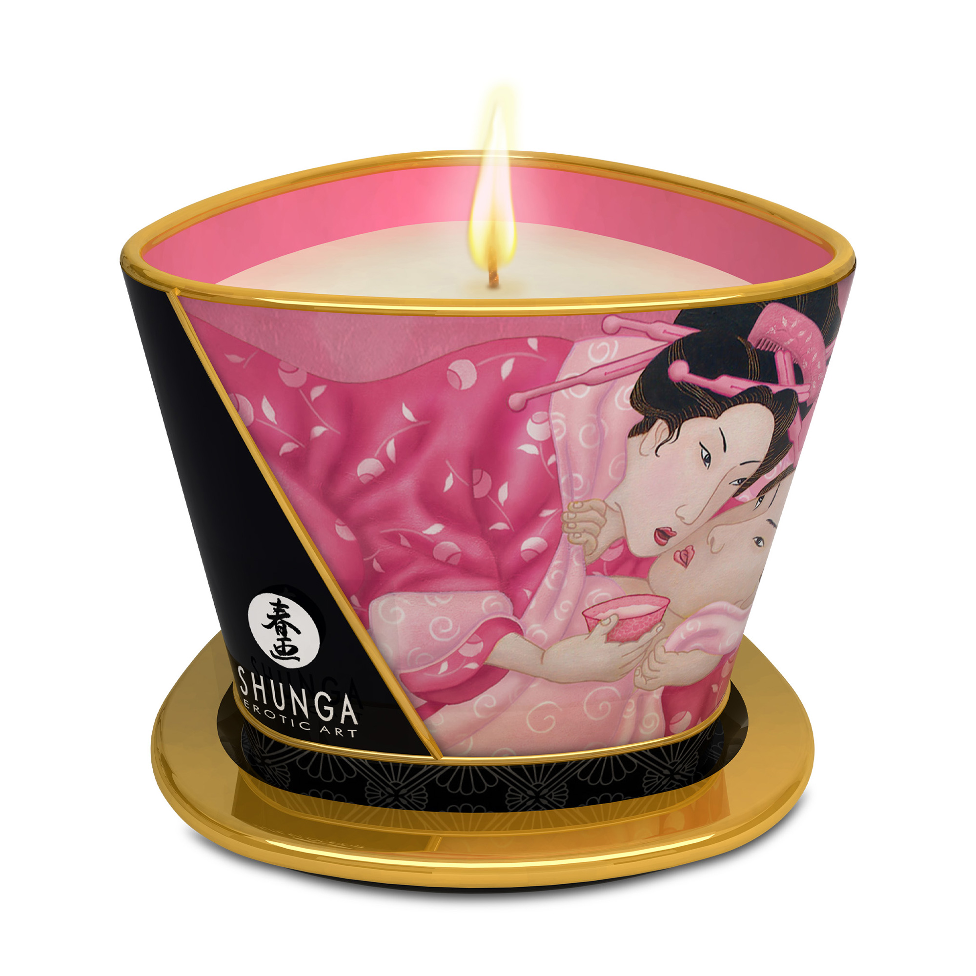 Масажна свічка Shunga Massage Candle Rose Petals з афродизіаками, 170 мл