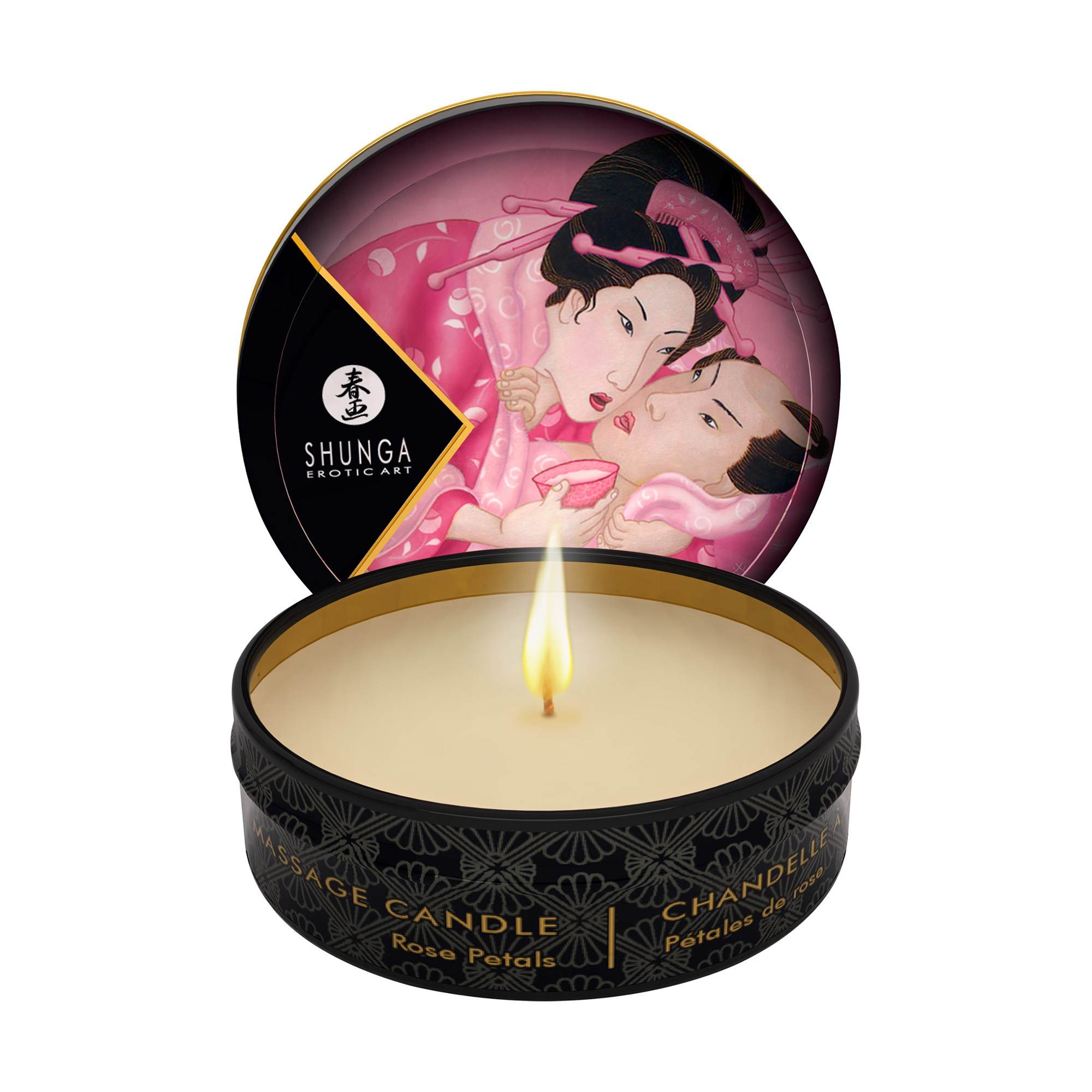Масажна свічка Shunga Massage Candle Rose Petals з афродизіаками, 30 мл