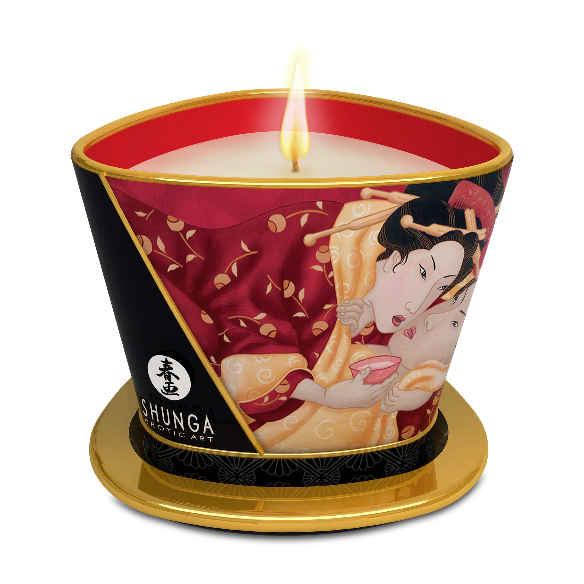 Масажна свічка Shunga Massage Candle Sparkling Strawberry Wine з афродизіаками, 170 мл