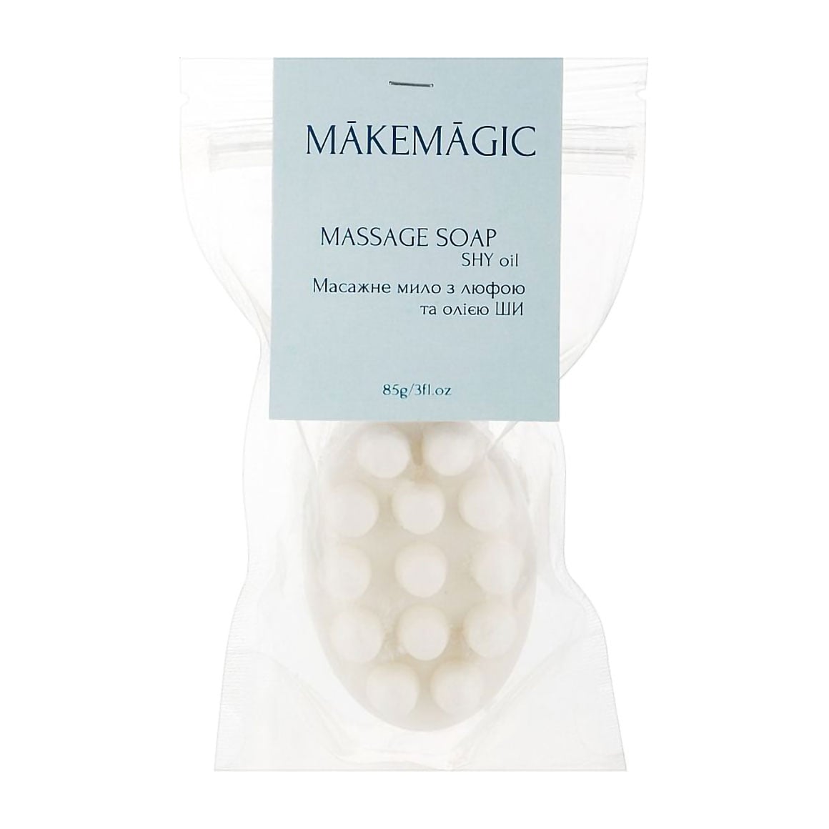 Масажне мило MAKEMAGIC Massage Soap Кокос, з люфою та олією ши, 85 г