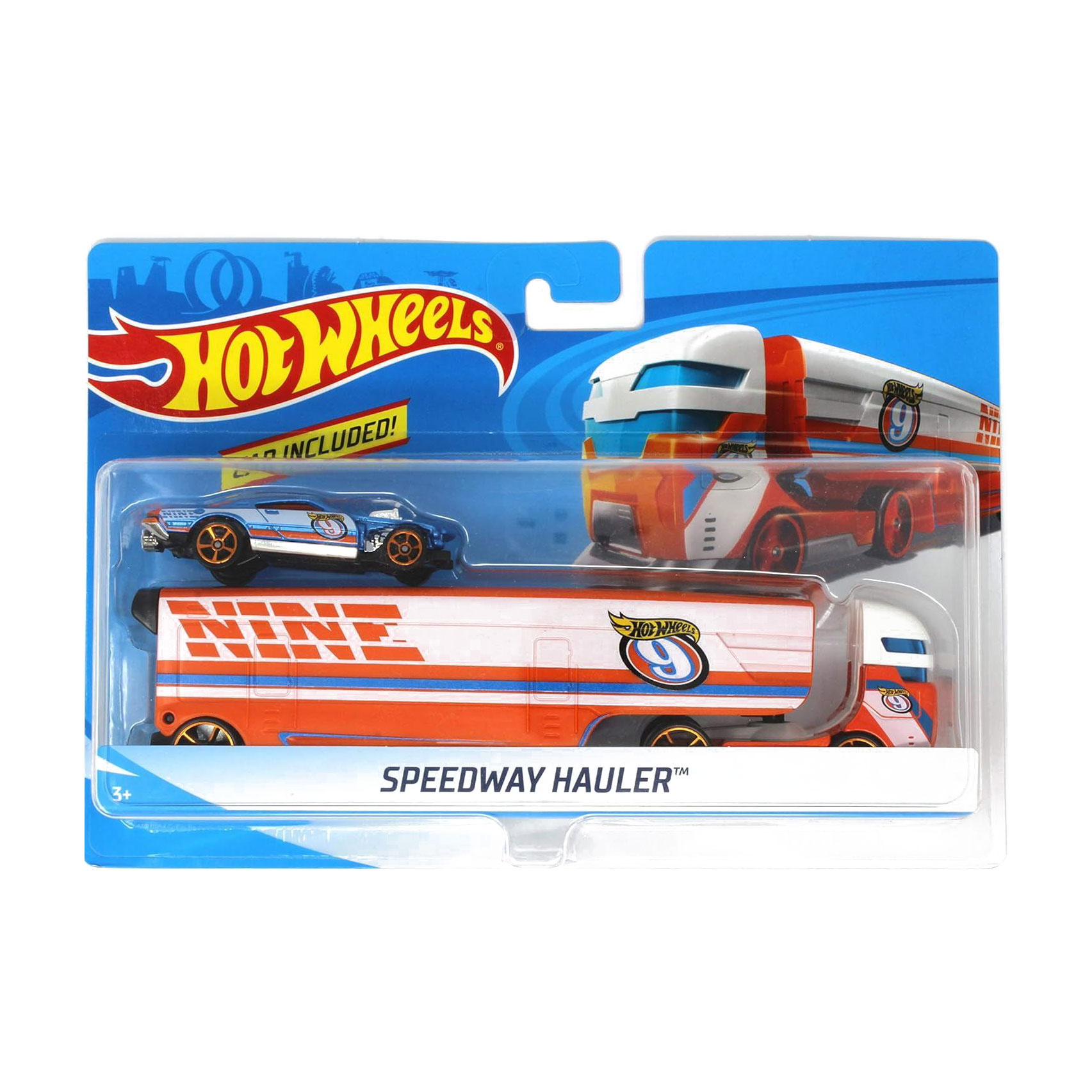 Машина далекобійника Hot Wheels Speedway Hauler, червоно-білий, від 3 років, 24*16.5*6 см (BDW51)