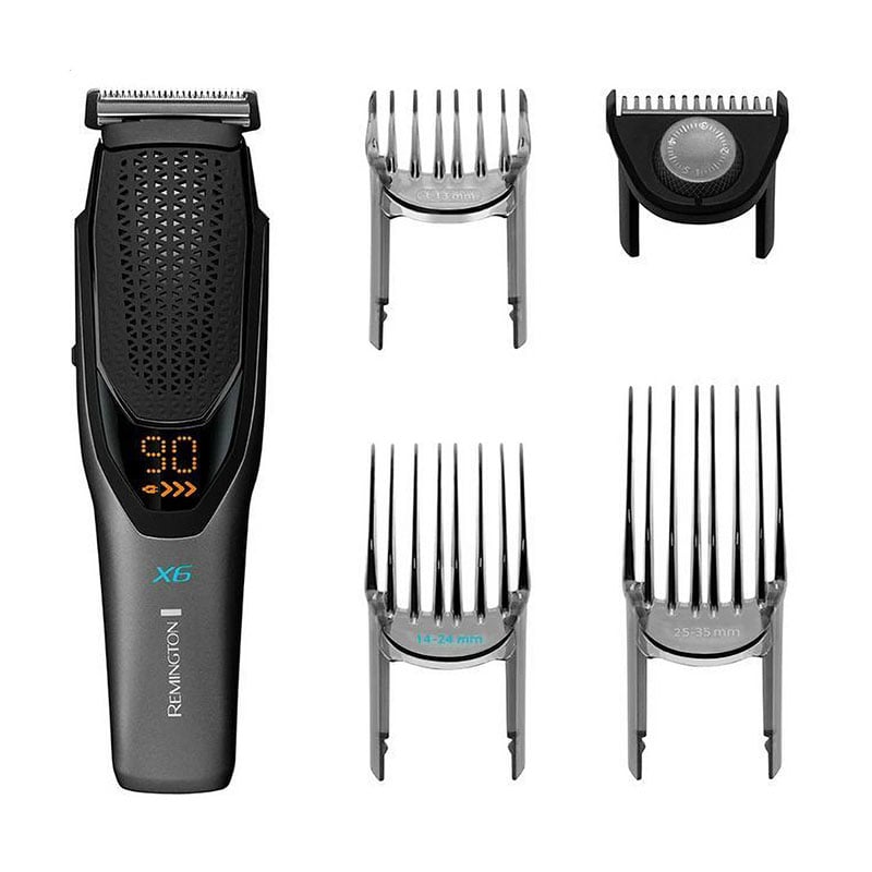 Машинка для стрижки Remington Power X Series X6 4 насадки, чорно-сіра (HC6000)