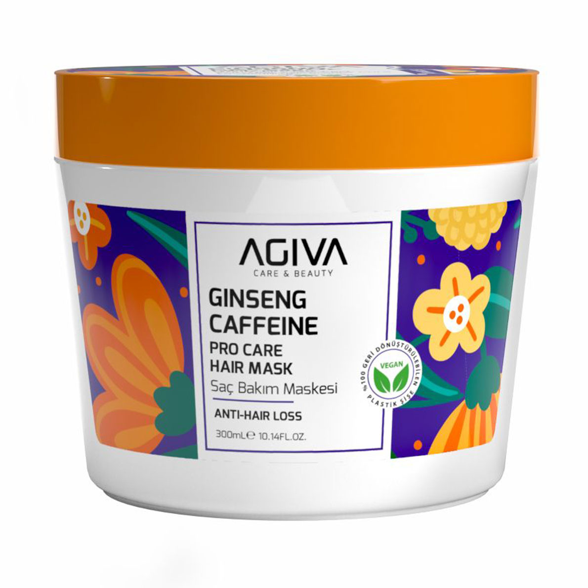 Маска Agiva Caffeine Ginseng Pro Care Hair Mask проти випадіння волосся, 300 мл