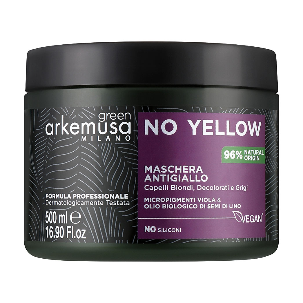 Маска Arkemusa Green No Yellow Hair Mask для нейтралізації жовтизни, для блонда, освітленого та сивого волосся, 500 мл