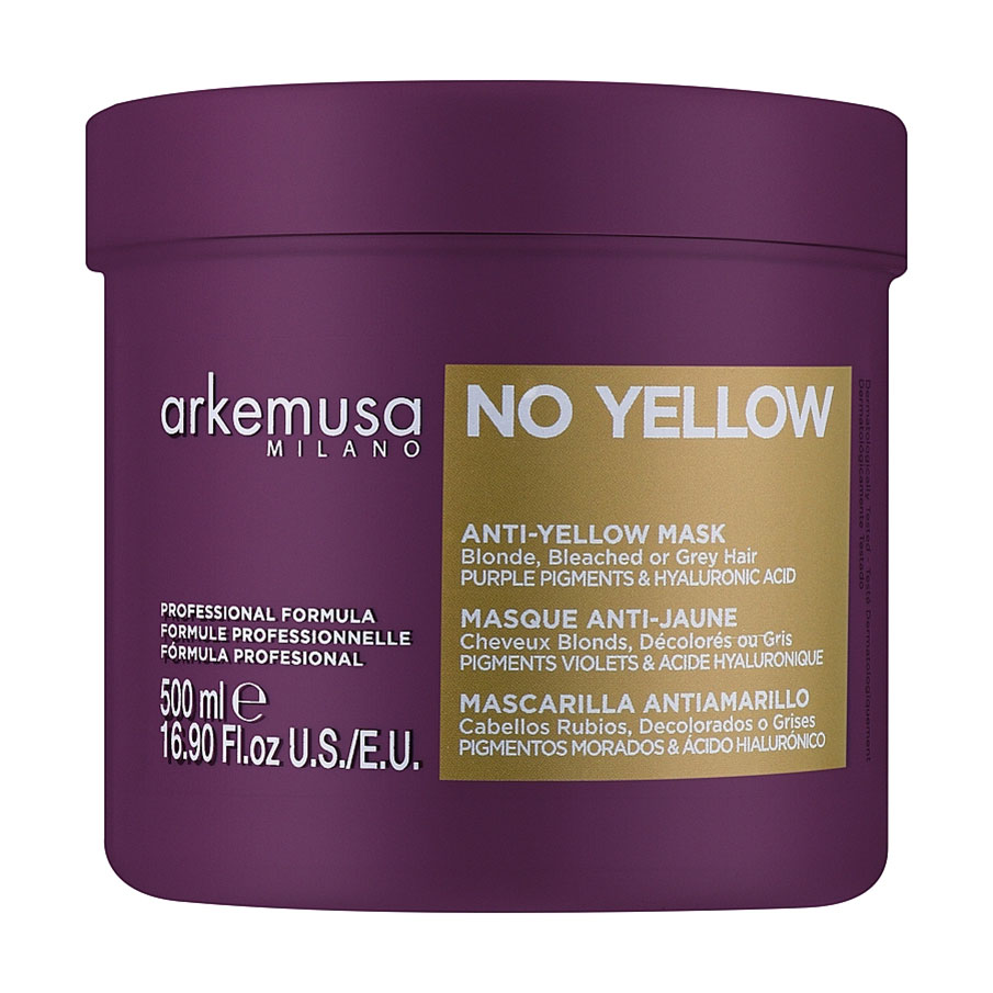 Маска Arkemusa No Yellow Mask проти жовтизни, для блонда, освітленого та сивого волосся, 500 мл