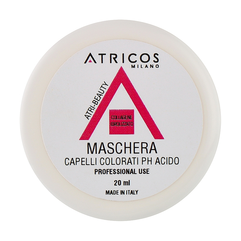 Маска Atricos Milano Atri-Beauty Coloured Hair Shampoo для фарбованого волосся, з колагеном, 20 мл