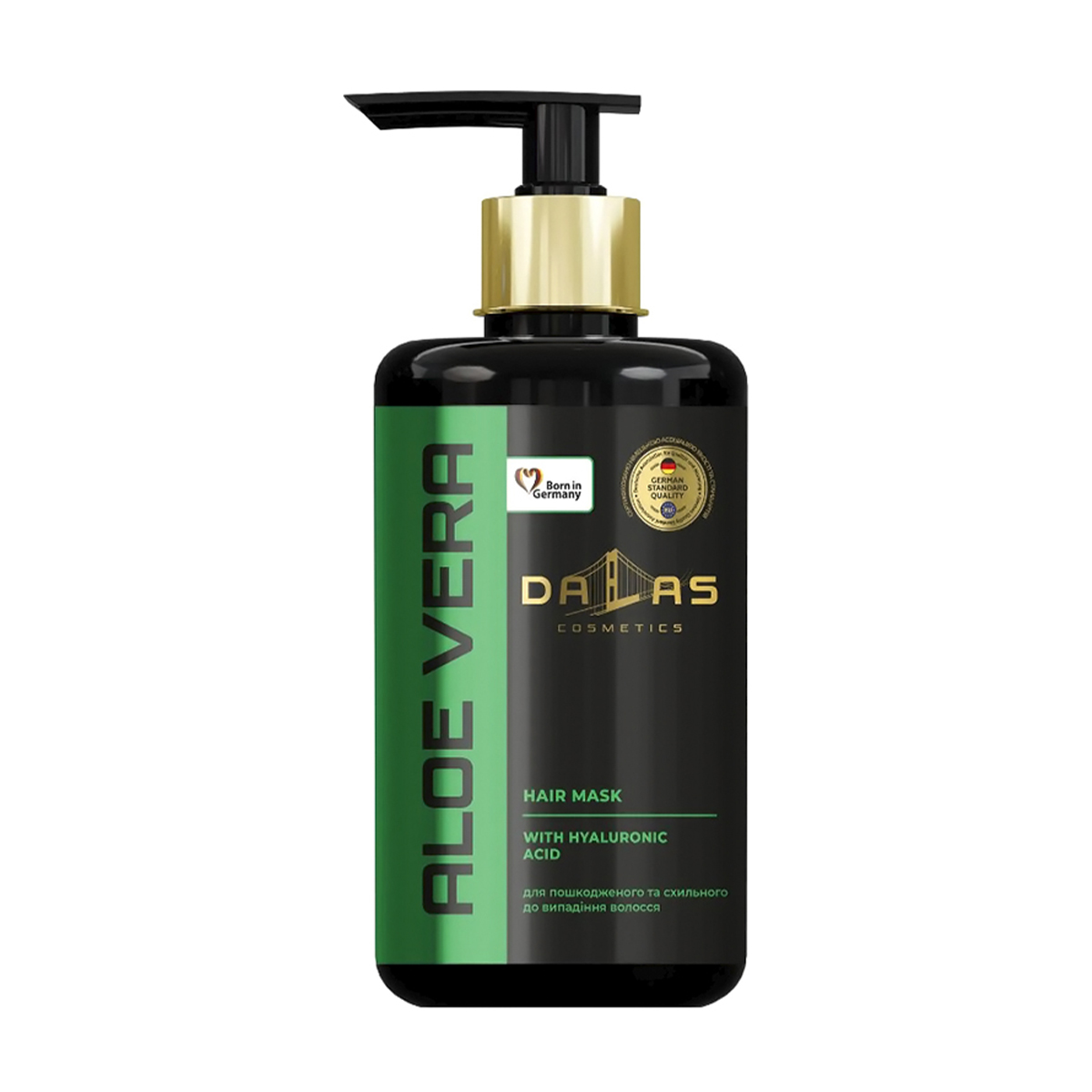 Маска Dalas Cosmetics Aloe Vera Mask для пошкодженого та схильного до випадіння волосся, з гіалуроновою кислотою та натуральним соком алое, 900 мл
