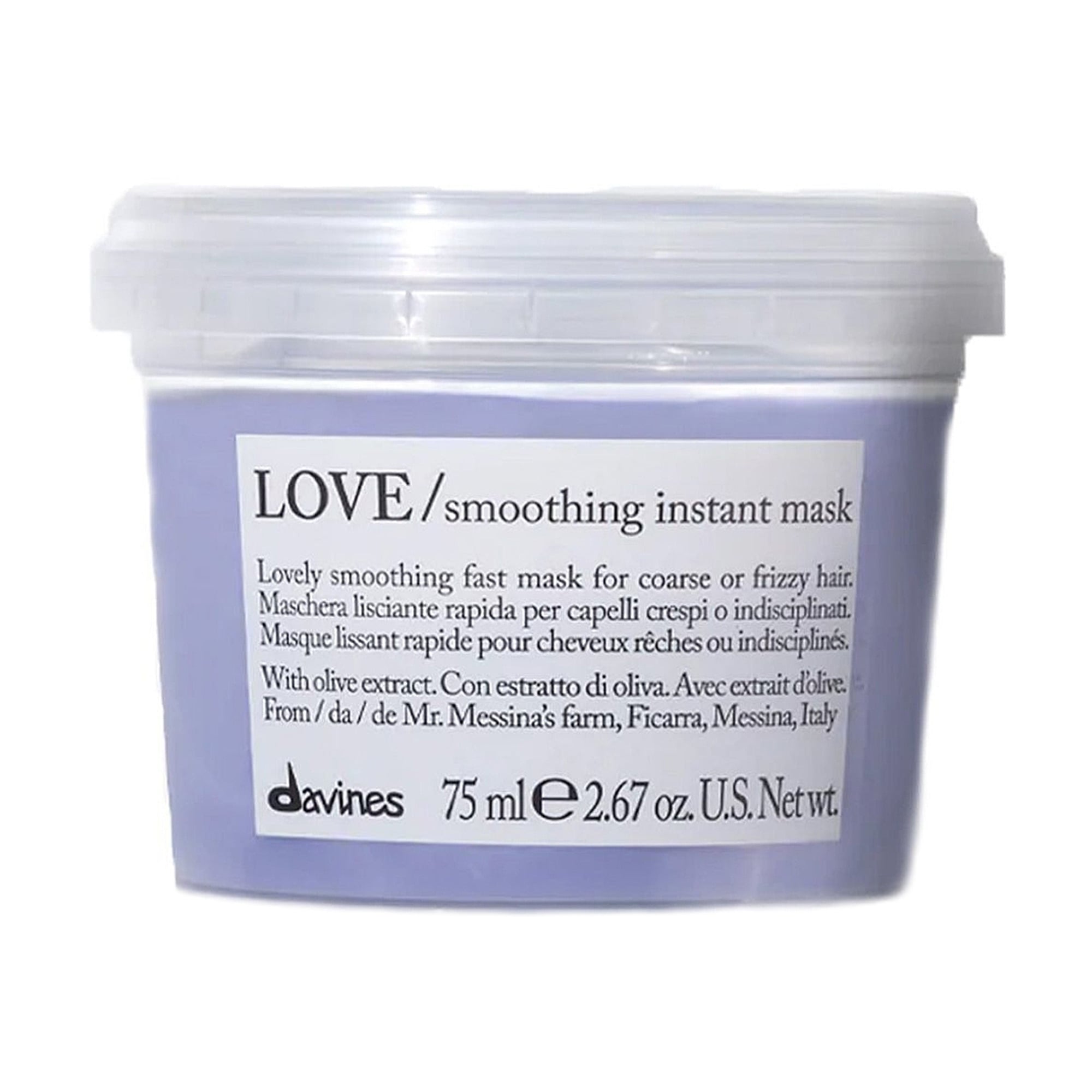 Маска Davines Love Smoothing Instant Mask для миттєвого розгладження та надання м'якості неслухняному та хвилястому волоссю, 75 мл