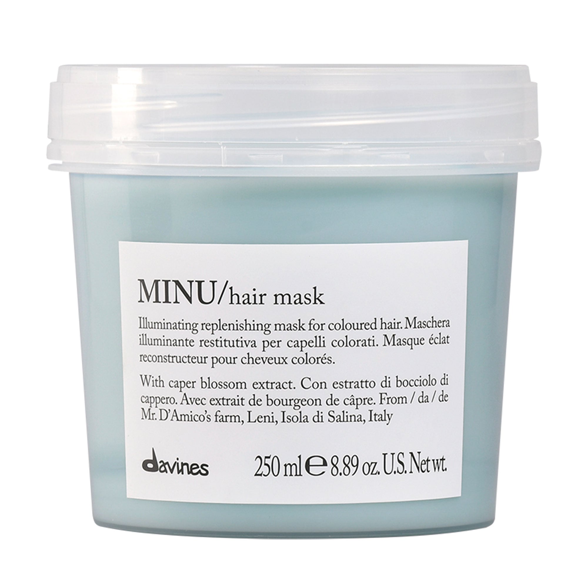Маска Davines Minu Hair Mask для блиску та збереження кольору фарбованого волосся, 250 мл