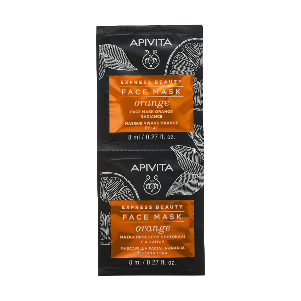 Маска для обличчя Apivita Express Beauty Radiance Face Mask Сяяння, з апельсином, 2*8 мл (саше)