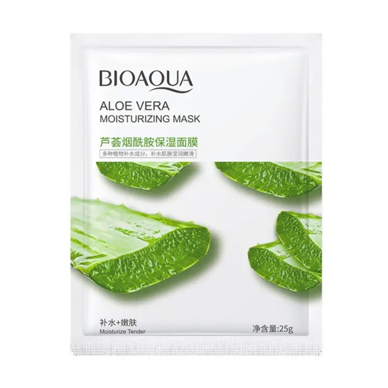 Маска для обличчя Bioaqua Aloe Vera Moinsturizing Mask з екстрактом алое та нікотинамідом, 25 г