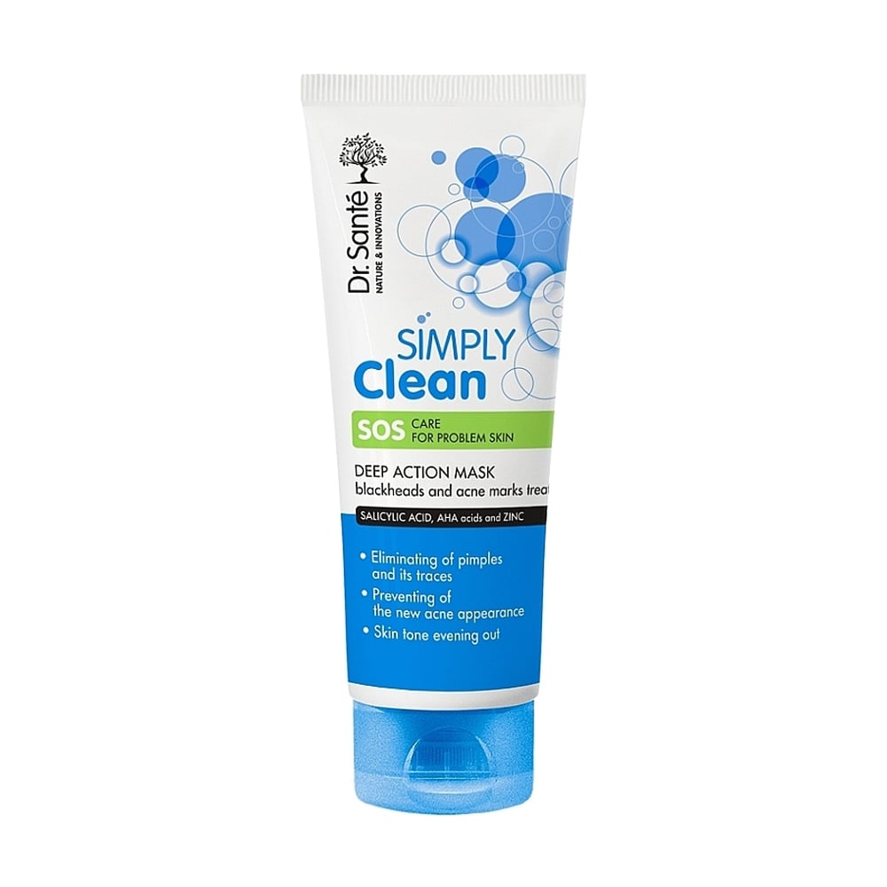 Маска для обличчя Dr. Sante Simply Clean SOS Глибокої дії, для проблемної шкіри, 75 мл