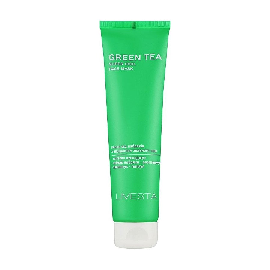 Маска для обличчя LIVESTA Green Tea Super Cool Face Mask проти набряків, з екстрактом зеленого чаю, 100 мл