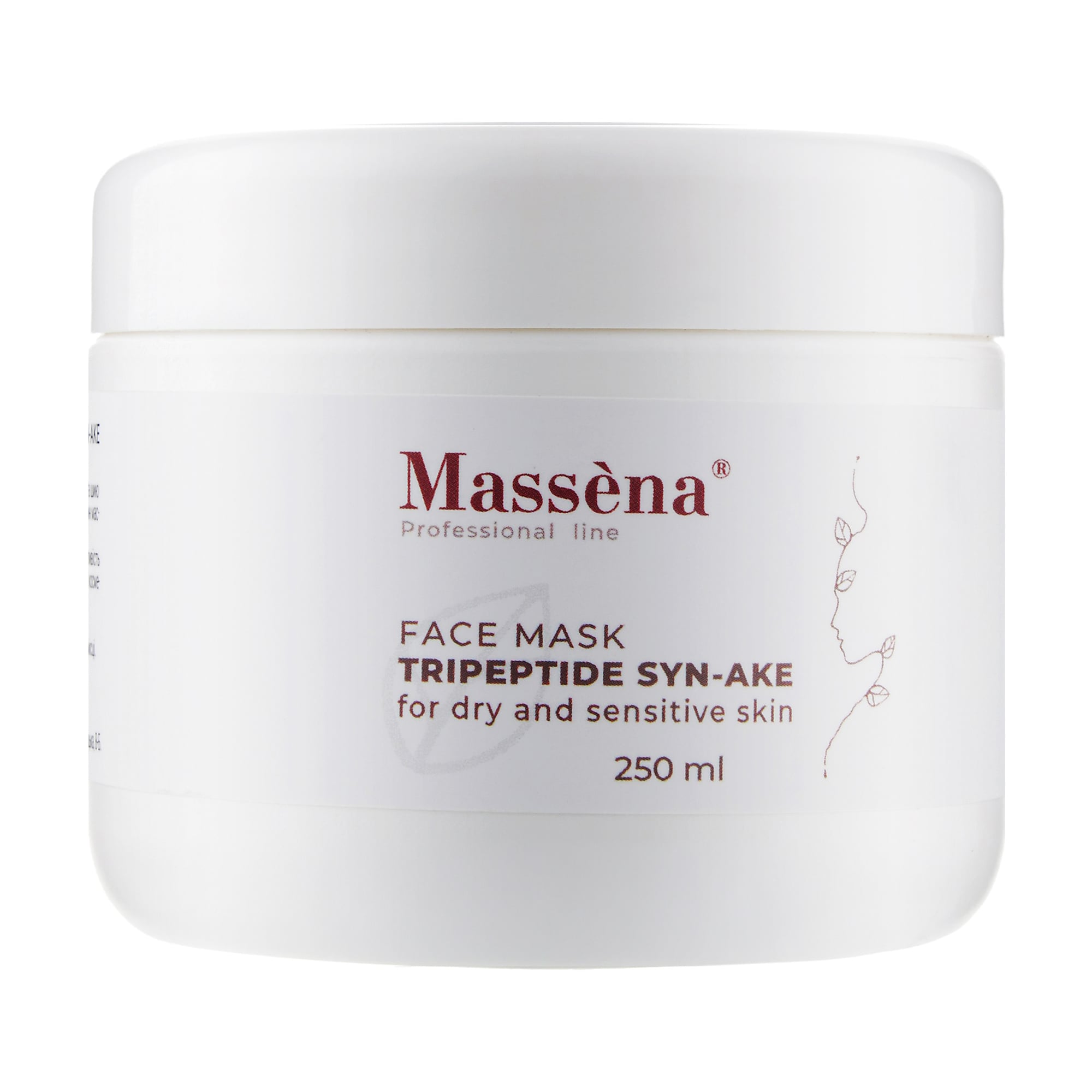 Маска для обличчя Massena Face Mask Steam Tripeptide Syn-Ake For Dry And Sensitive Skin з трипептидом, для сухої та чутливої шкіри, 250 мл