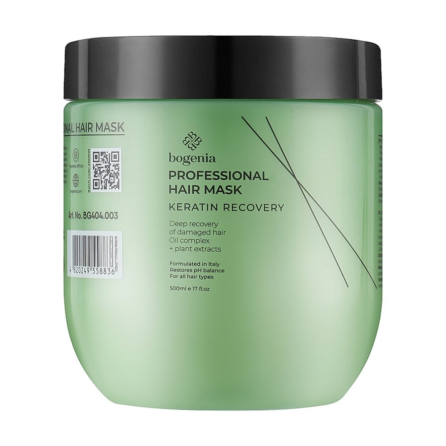 Маска для волосся Bogenia Keratin Recovery Professional Hair Mask Кератинове відновлення, 500 мл