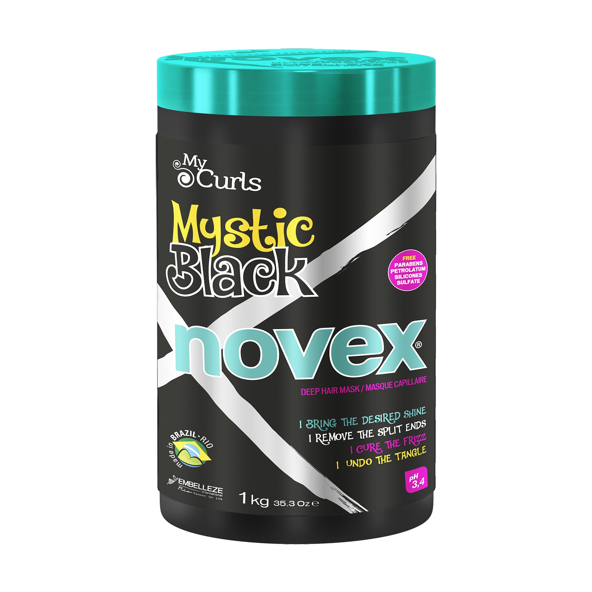 Маска для волосся Novex Mystic Black Hair Mask з олією баобаба, 1 кг