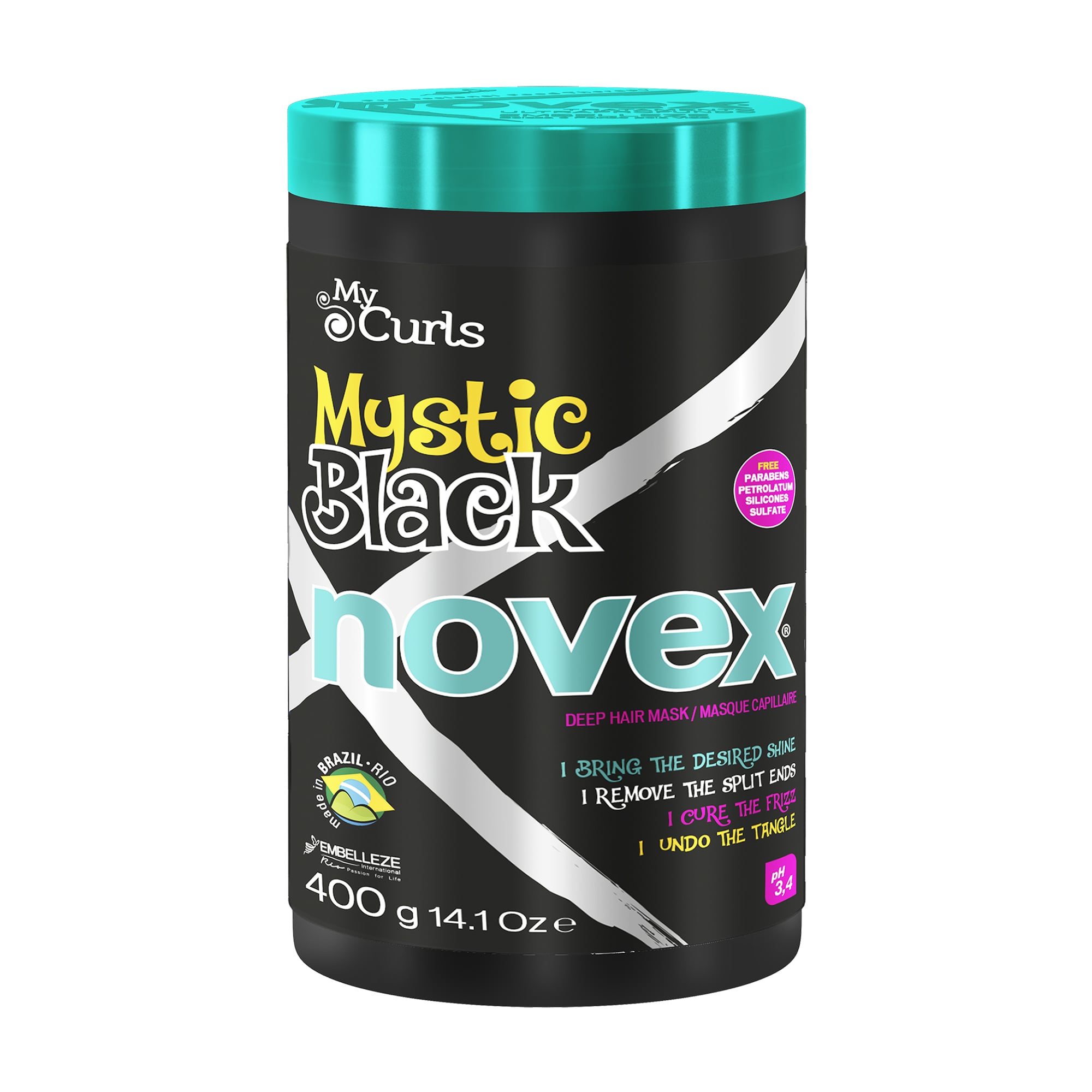 Маска для волосся Novex Mystic Black Hair Mask з олією баобаба, 400 г