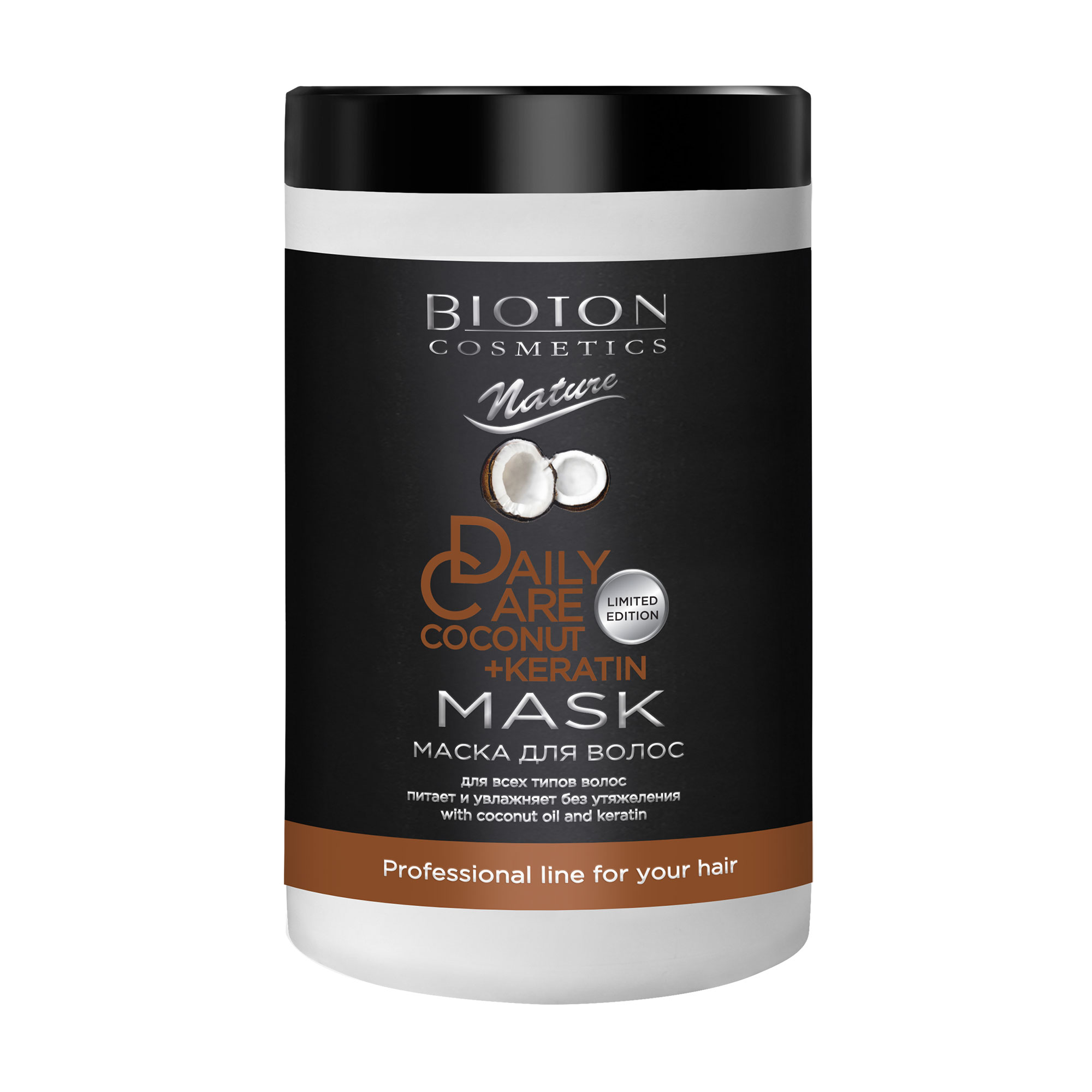Маска для всіх типів волосся Bioton Cosmetics Nature Professional Daily Care Mask Кокос та кератин, 1 л