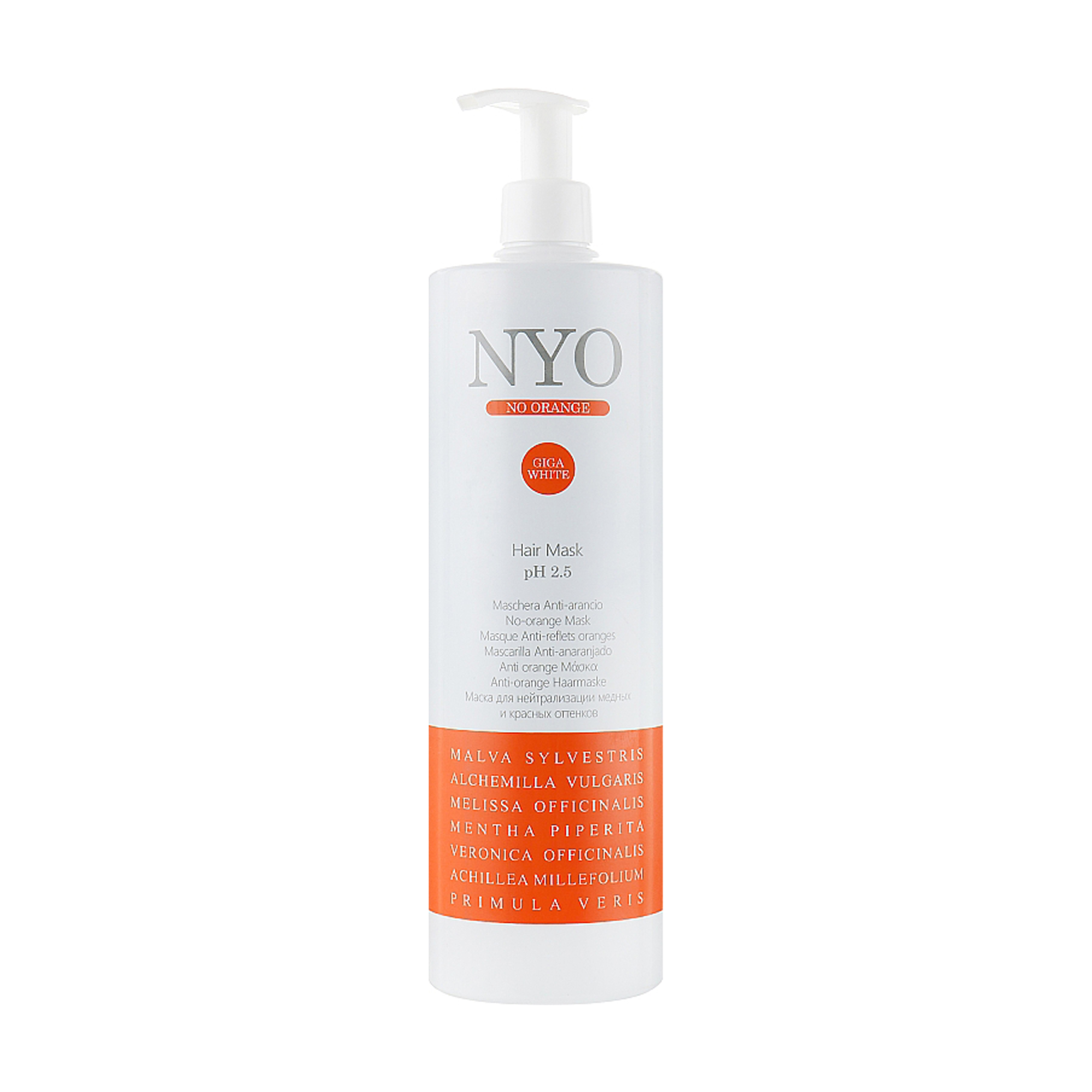 Маска Faipa Roma NYO No Orange Giga White Hair Mask pH 2.5 для нейтралізації мідних та червоних відтінків волосся, 1 л
