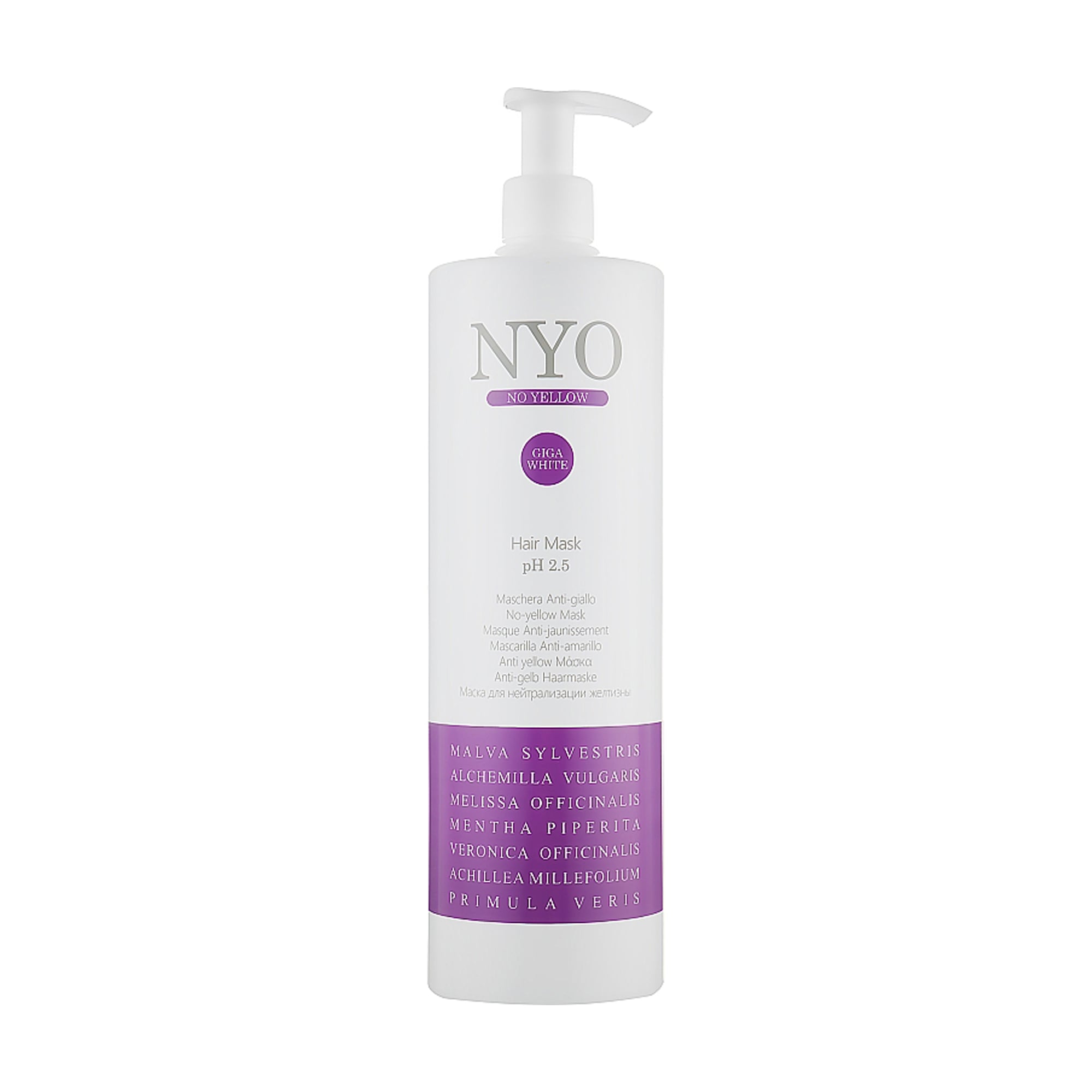 Маска Faipa Roma NYO No Yellow Giga White Hair Mask pH 2.5 для нейтралізації жовтизни волосся, 1 л