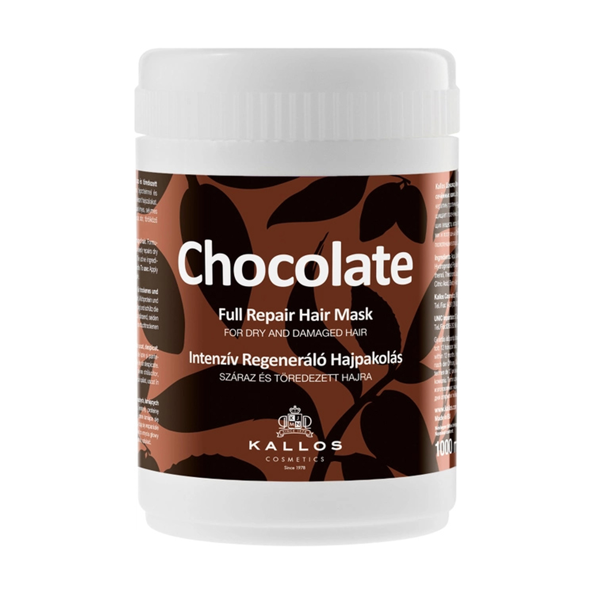 Маска Kallos Cosmetics Chocolate Full Repair Hair Mask для сухого та пошкодженого волосся, 1 л