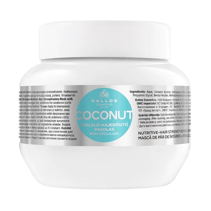 Маска Kallos Cosmetics KJMN Coconut Nutritive-Hair Strengthening Mask для зміцнення волосся з кокосовою олією, 275 мл