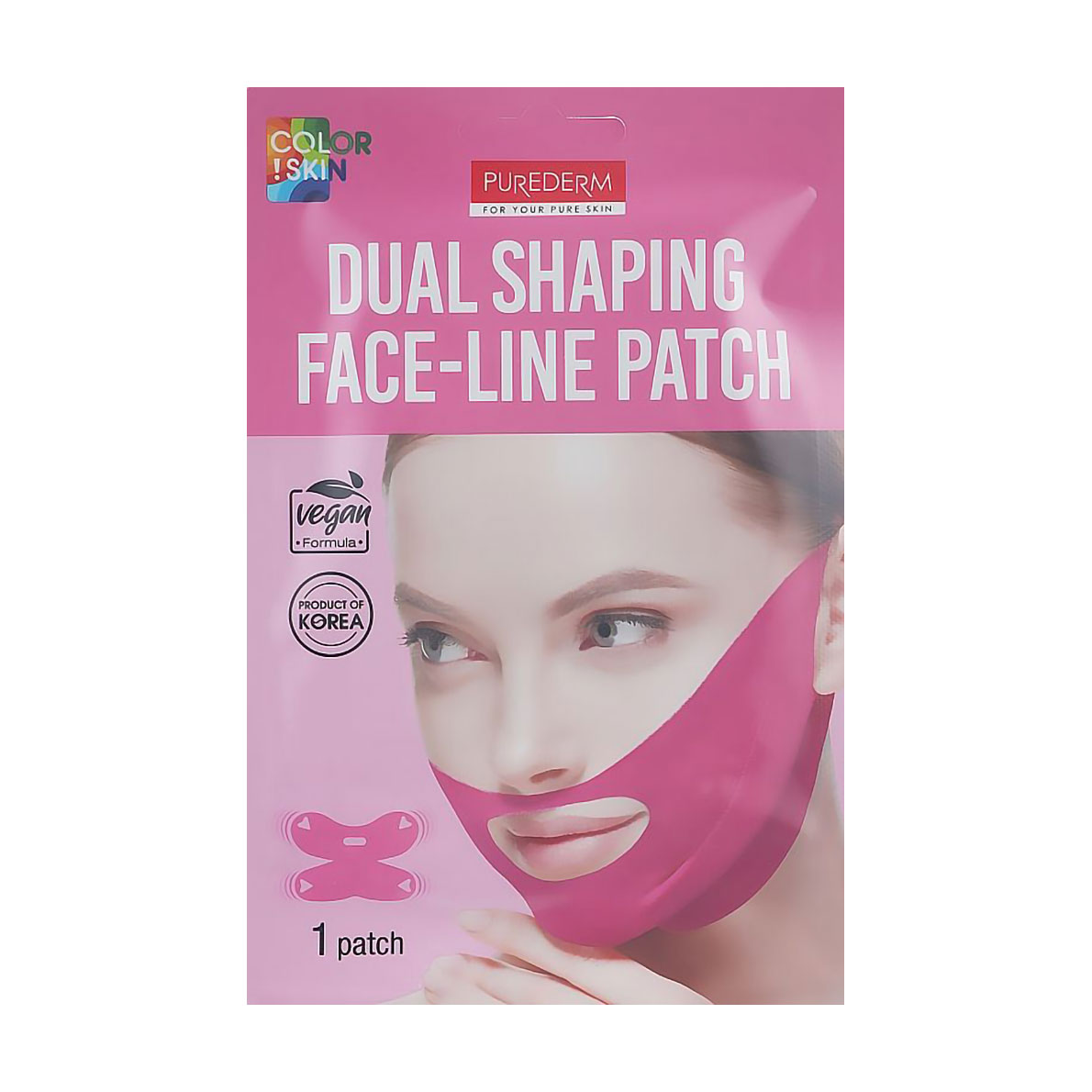 Маска-ліфтинг для підборіддя та щік Purederm Dual Shaping Face-line Patch, 10 г