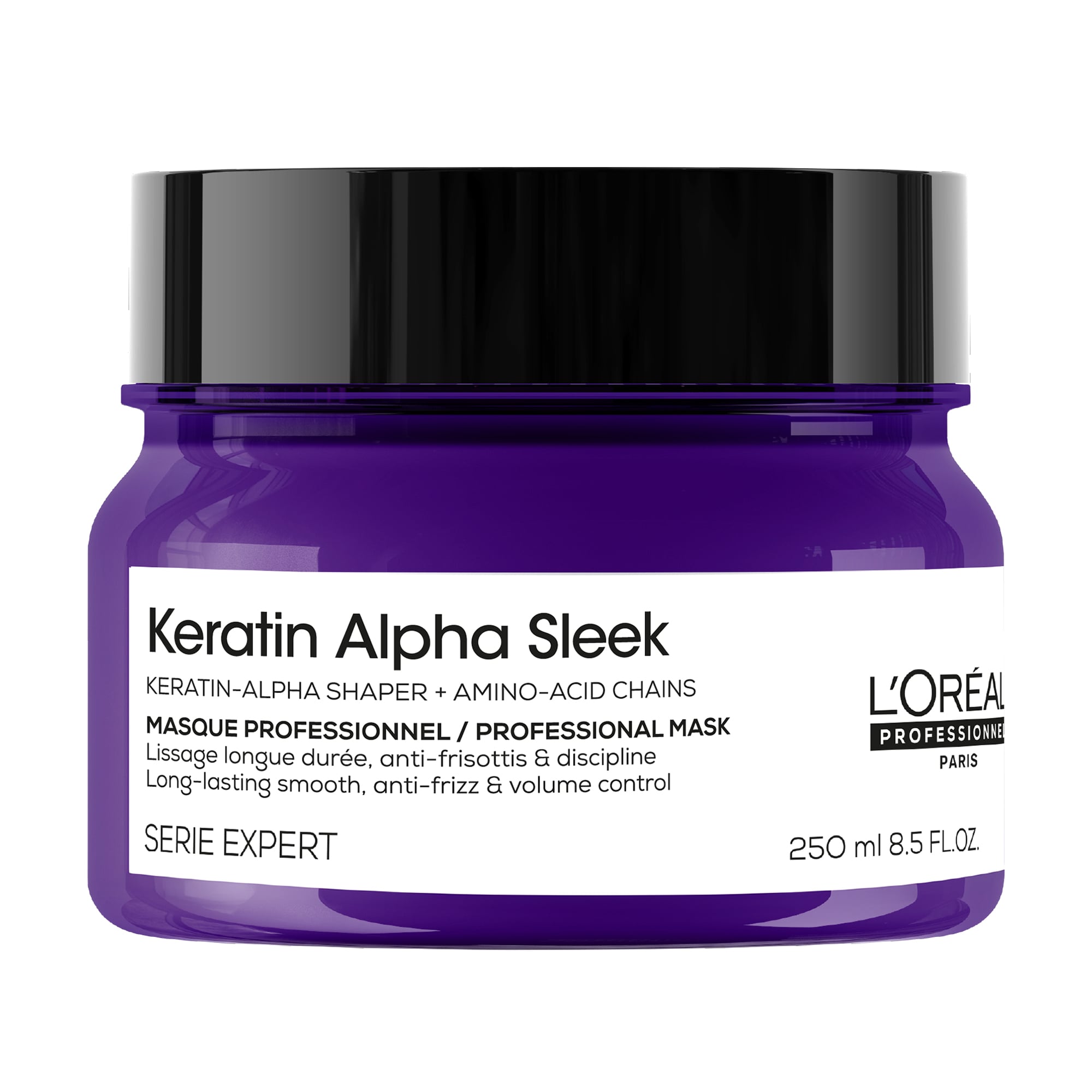 Маска L'Oreal Professionnel Serie Expert Keratin Alpha Sleek Mask для гладкості та контролю пухнастості волосся, 250 мл