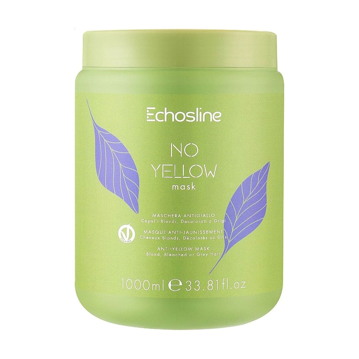 Маска проти жовтизни Echosline No Yellow Mask для світлого, освітленого та сивого волосся, 1 л
